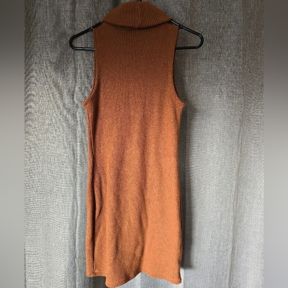 Saints And Hearts Turtleneck Tank Sweater Dress Mini Size Small Burnt Orange - Picture 4 of 4